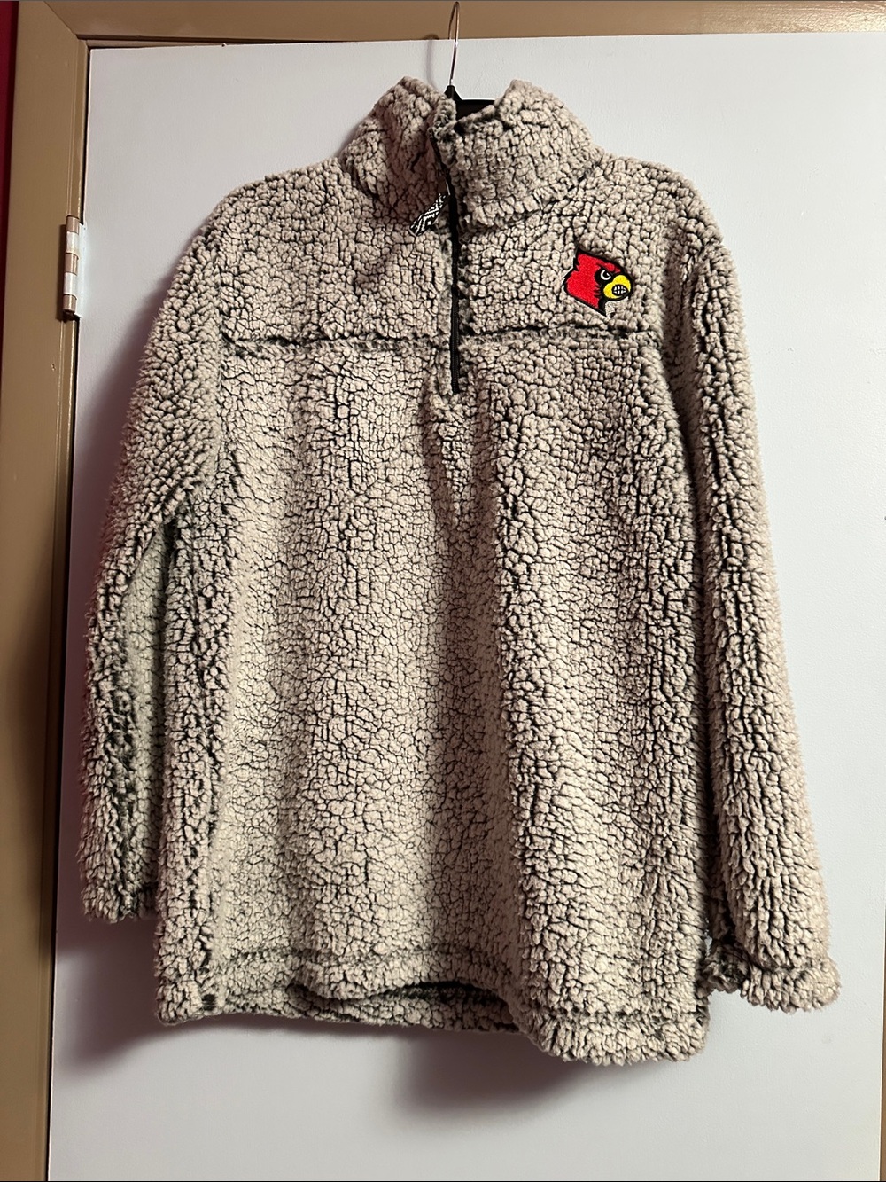 Louisville Cardinals Sherpa Quarter-Zip Pullover with Logo Patch